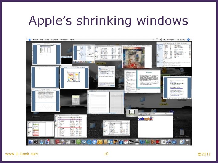 Apple’s shrinking windows www. id-book. com 10 © 2011 