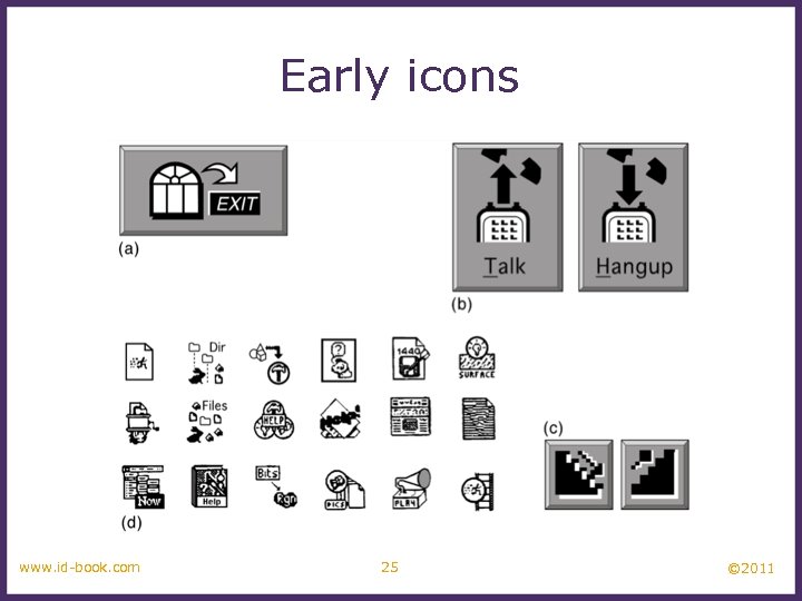 Early icons www. id-book. com 25 © 2011 