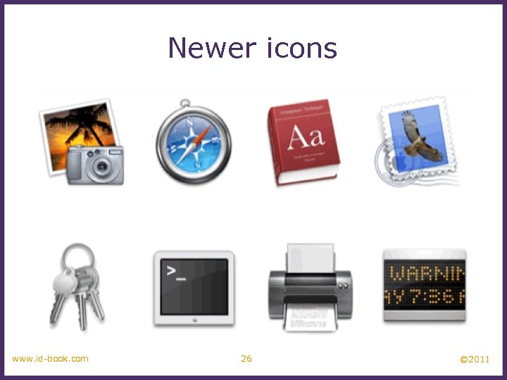 Newer icons www. id-book. com 26 © 2011 