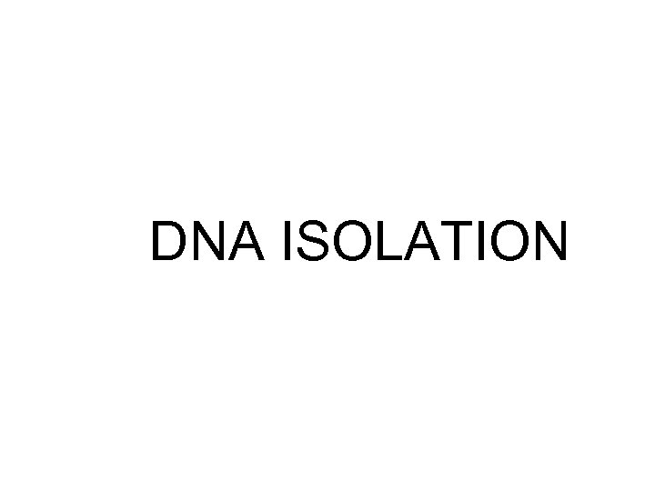 DNA ISOLATION 