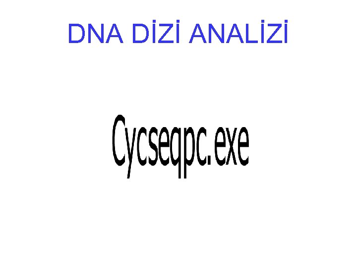 DNA DİZİ ANALİZİ 