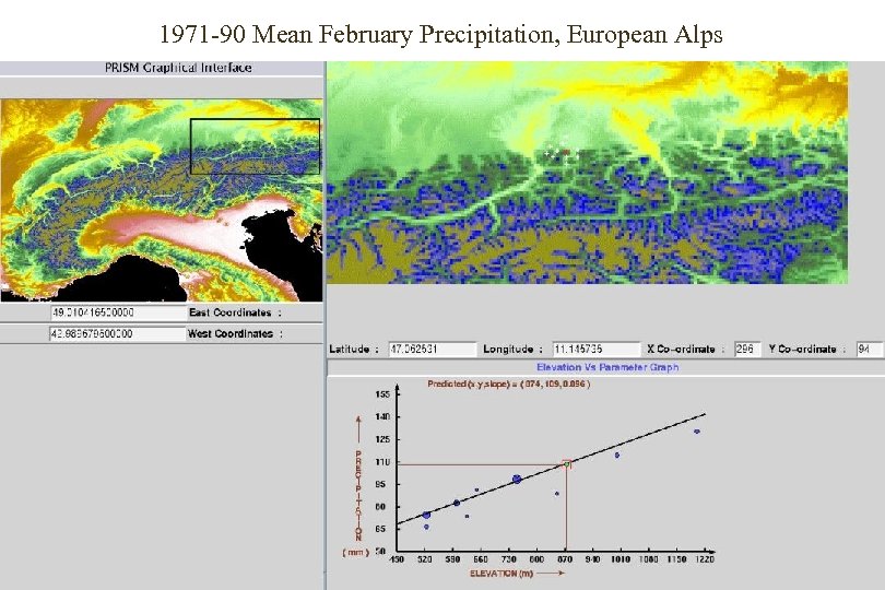 1971 -90 Mean February Precipitation, European Alps 