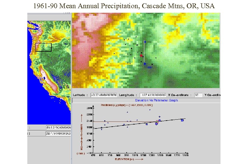 1961 -90 Mean Annual Precipitation, Cascade Mtns, OR, USA 