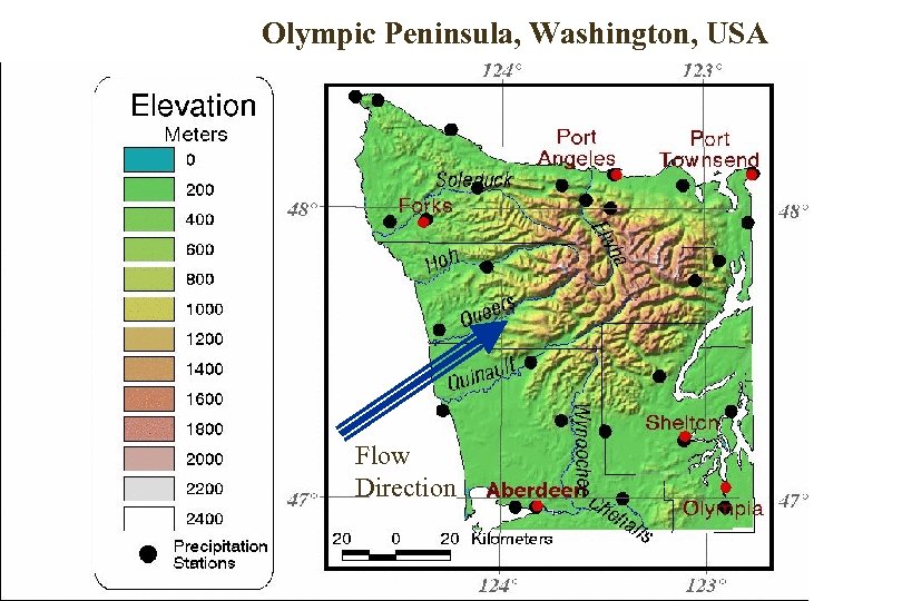 Olympic Peninsula, Washington, USA Flow Direction 