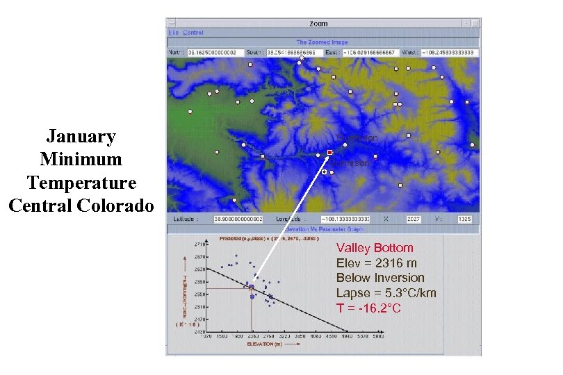 January Minimum Temperature Central Colorado Gunnison Valley Bottom Elev = 2316 m Below Inversion