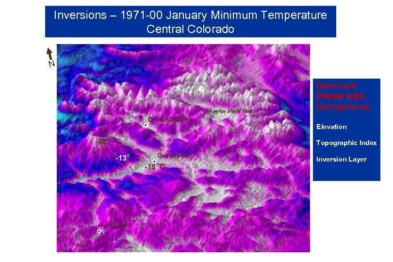 Inversions – 1971 -00 January Minimum Temperature Central Colorado N Taylor Park Res. Crested