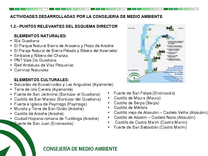 ACTIVIDADES DESARROLLADAS POR LA CONSEJERIA DE MEDIO AMBIENTE 1. 2. - PUNTOS RELEVANTES DEL