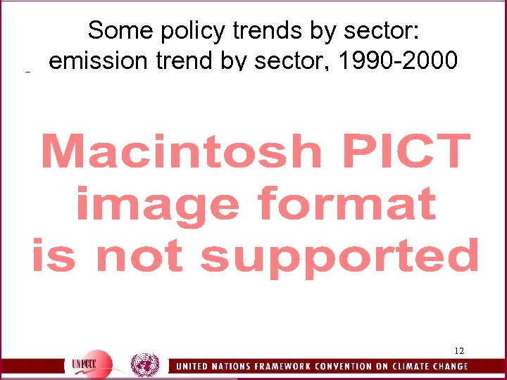 Some policy trends by sector: emission trend by sector, 1990 -2000 12 