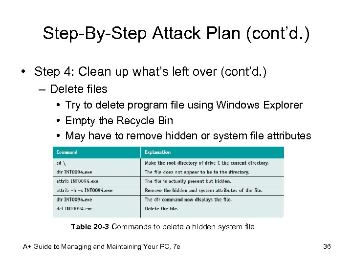 Step-By-Step Attack Plan (cont’d. ) • Step 4: Clean up what’s left over (cont’d.