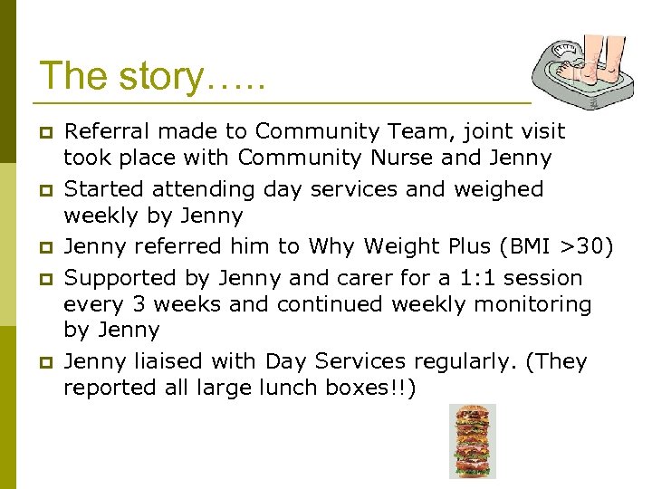 The story…. . p p p Referral made to Community Team, joint visit took