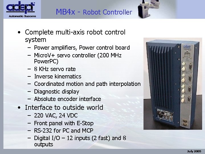 Automatic Success MB 4 x - Robot Controller • Complete multi-axis robot control system