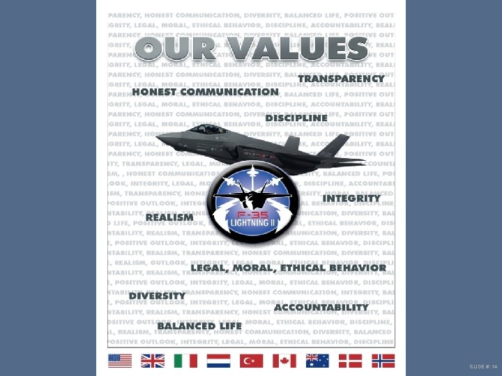 Values slide SLIDE #: 14 