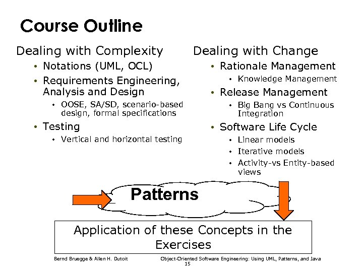 Course Outline Dealing with Complexity Dealing with Change • Notations (UML, OCL) • Requirements