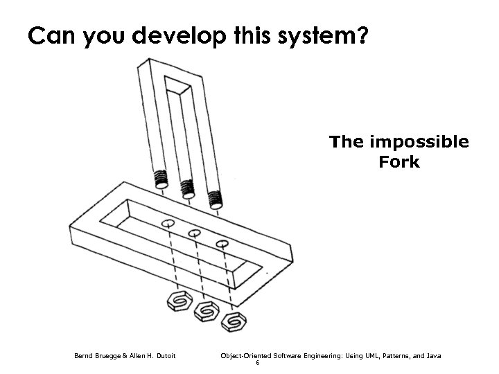 Can you develop this system? The impossible Fork Bernd Bruegge & Allen H. Dutoit