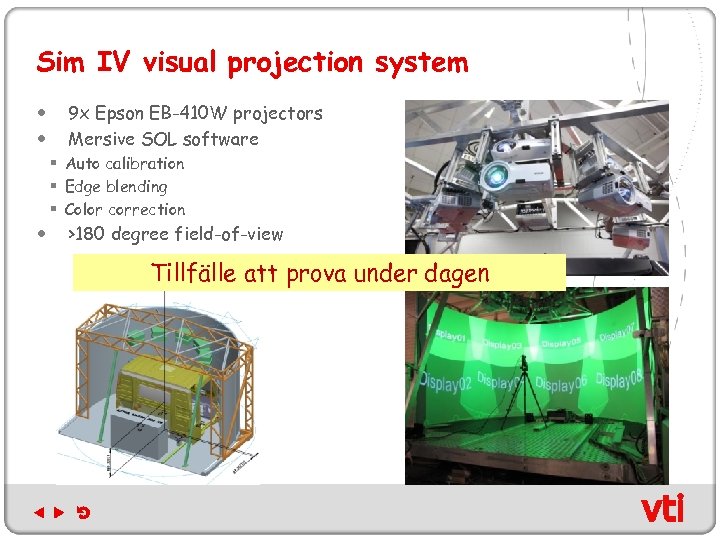 Sim IV visual projection system 9 x Epson EB-410 W projectors Mersive SOL software