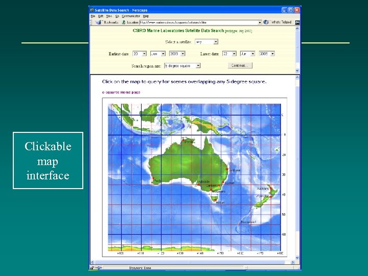 Clickable map interface 