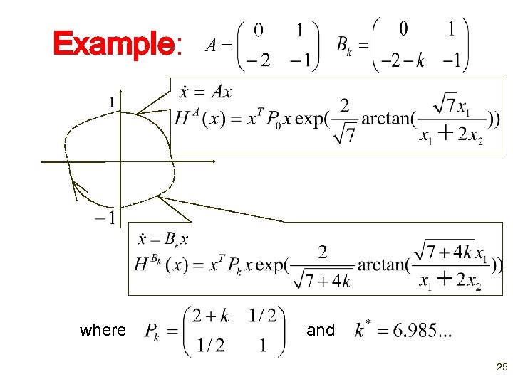 Example: where and 25 