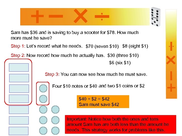 Sam has $36 and is saving to buy a scooter for $78. How much