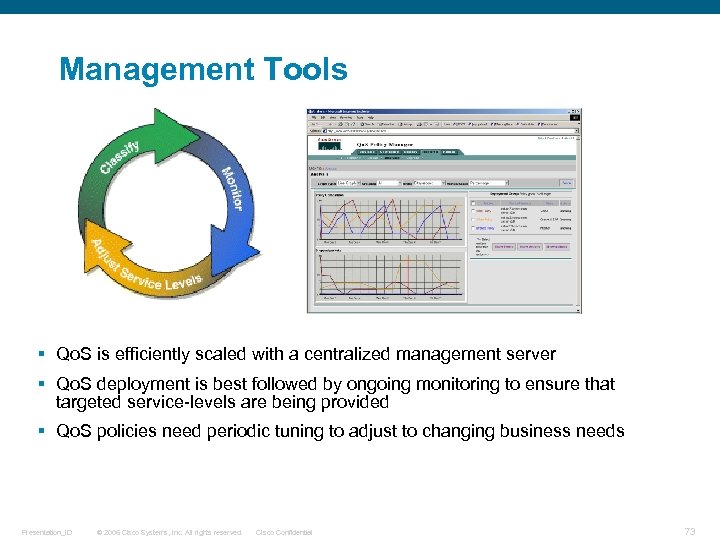 Management Tools § Qo. S is efficiently scaled with a centralized management server §