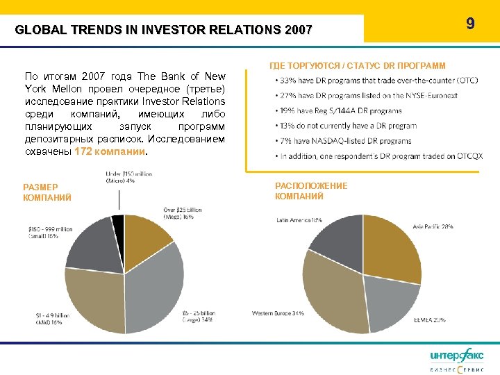 GLOBAL TRENDS IN INVESTOR RELATIONS 2007 По итогам 2007 года The Bank of New