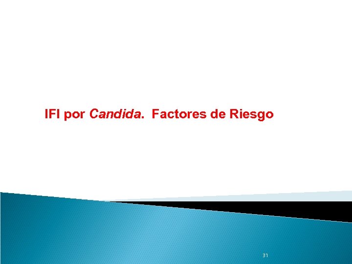 IFI por Candida. Factores de Riesgo 31 