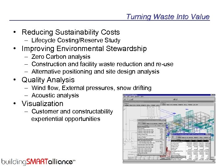 Turning Waste Into Value • Reducing Sustainability Costs – Lifecycle Costing/Reserve Study • Improving
