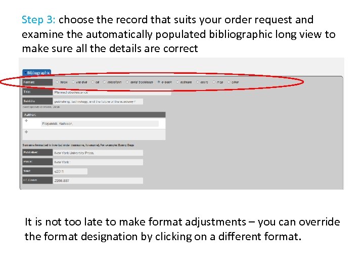 Step 3: choose the record that suits your order request and examine the automatically