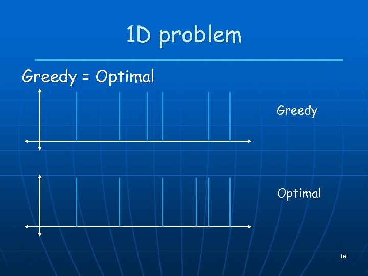 1 D problem Greedy = Optimal Greedy Optimal 18 