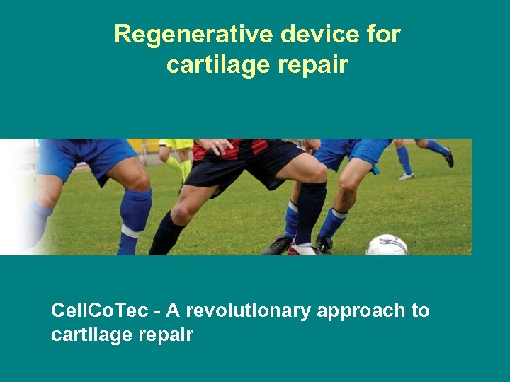 Regenerative device for cartilage repair Cell. Co. Tec - A revolutionary approach to cartilage