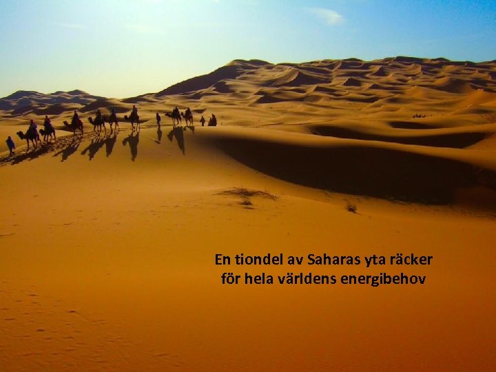En tiondel av Saharas yta räcker för hela världens energibehov 