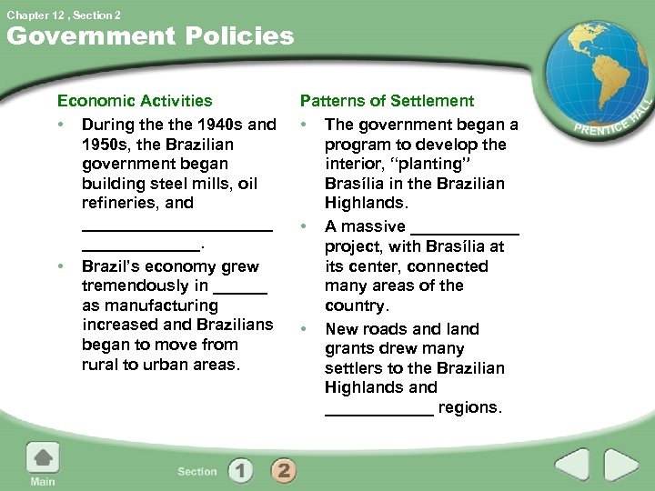 Chapter 12 , Section 2 Government Policies Economic Activities • During the 1940 s