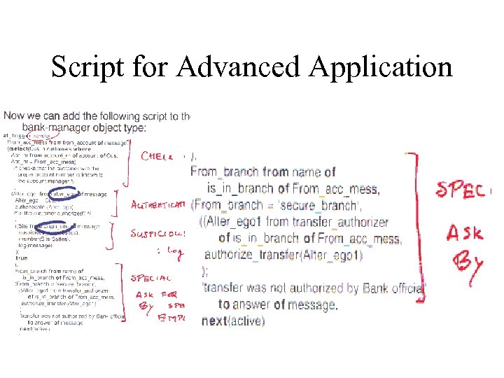 Script for Advanced Application 