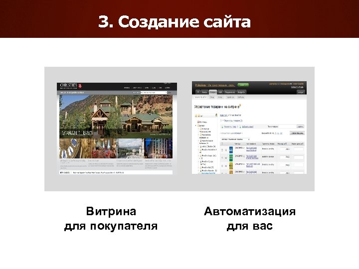 3. Создание сайта Витрина для покупателя Автоматизация для вас 