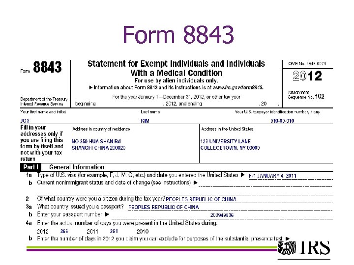 Form 8843 