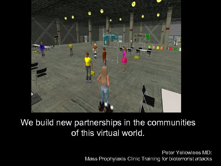 We build new partnerships in the communities of this virtual world. Peter Yellowlees MD: