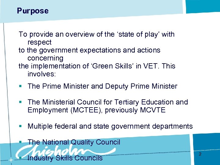 Purpose To provide an overview of the ‘state of play’ with respect to the