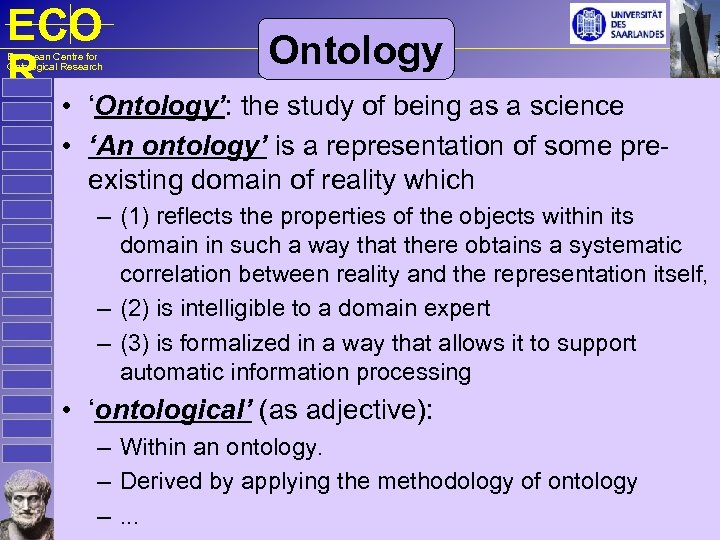 ECO R European Centre for Ontological Research Strategies