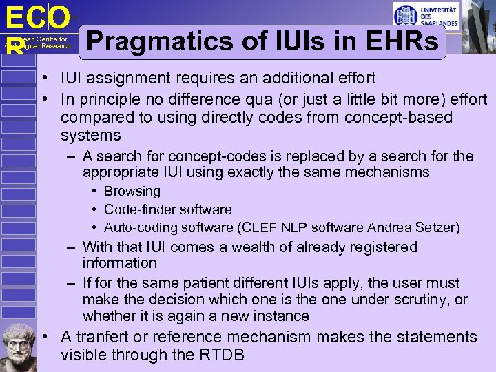 ECO Pragmatics of IUIs in EHRs R European Centre for Ontological Research • IUI