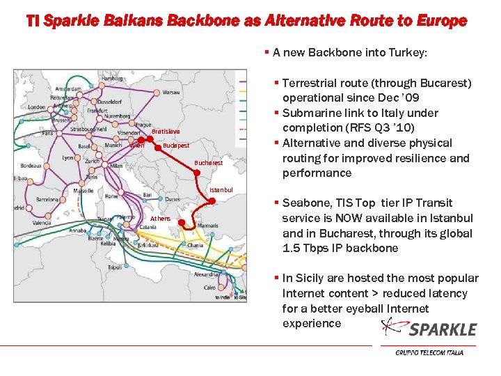 TI Sparkle Balkans Backbone as Alternative Route to Europe § A new Backbone into