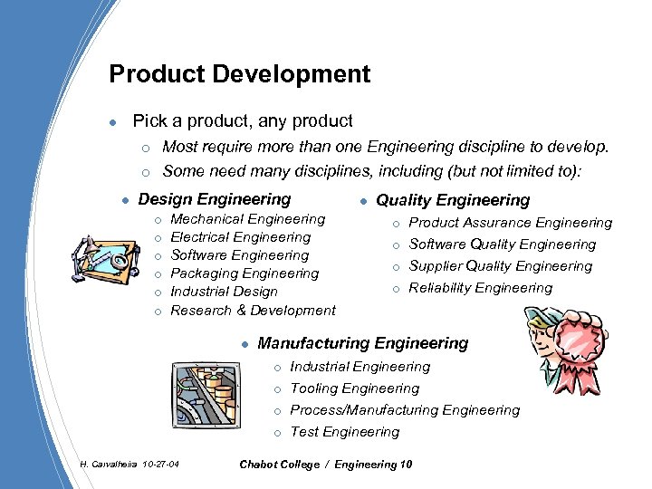 Product Development Pick a product, any product l ¡ ¡ l Most require more