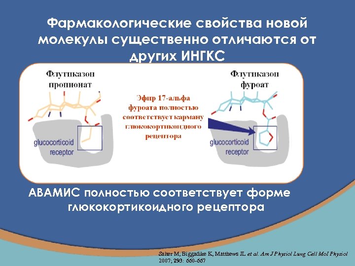 Фармакологические свойства новой молекулы существенно отличаются от других ИНГКС АВАМИС полностью соответствует форме глюкокортикоидного