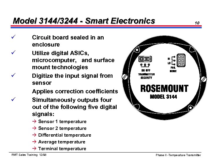 Model 3144/3244 - Smart Electronics ü ü 10 Circuit board sealed in an enclosure