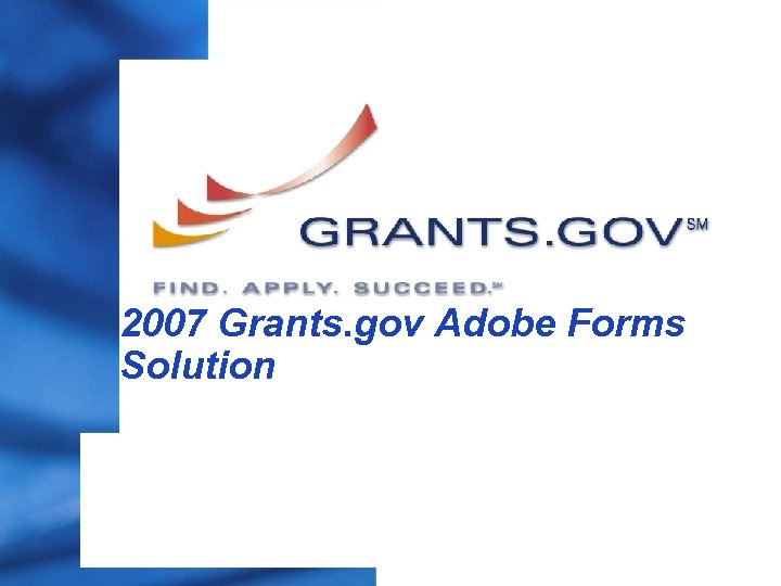 2007 Grants. gov Adobe Forms Solution 