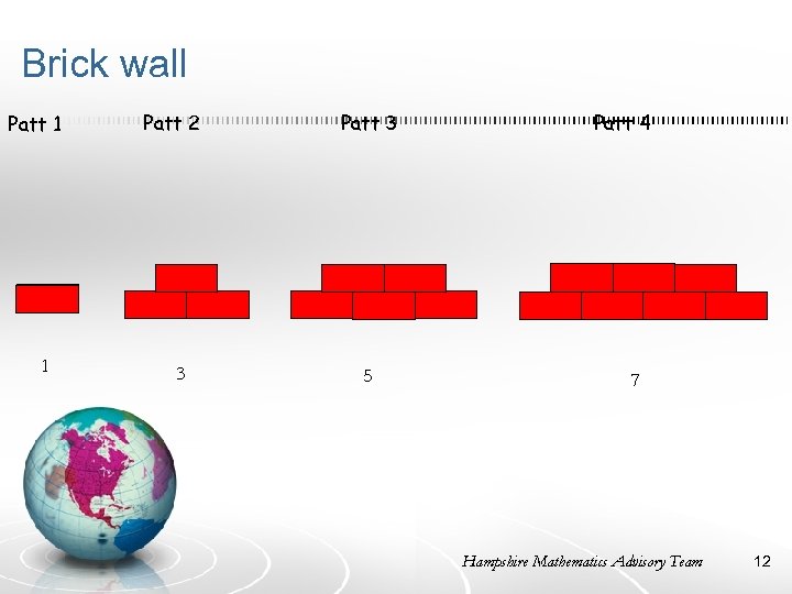Brick wall Patt 1 1 Patt 2 3 Patt 3 5 Patt 4 7