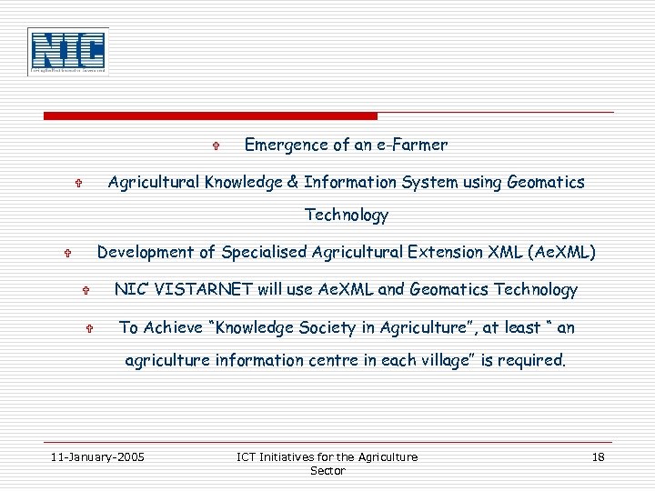 V Emergence of an e-Farmer Agricultural Knowledge & Information System using Geomatics V Technology