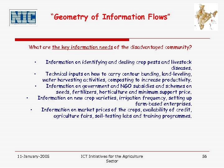 “Geometry of Information Flows” What are the key information needs of the disadvantaged community?