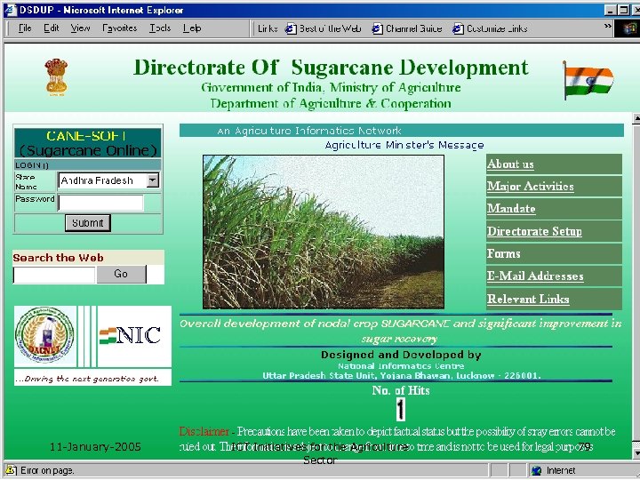 11 -January-2005 ICT Initiatives for the Agriculture Sector 79 