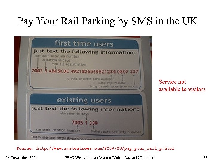 Pay Your Rail Parking by SMS in the UK Service not available to visitors