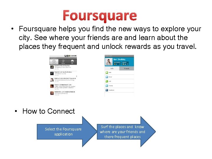 Foursquare • Foursquare helps you find the new ways to explore your city. See