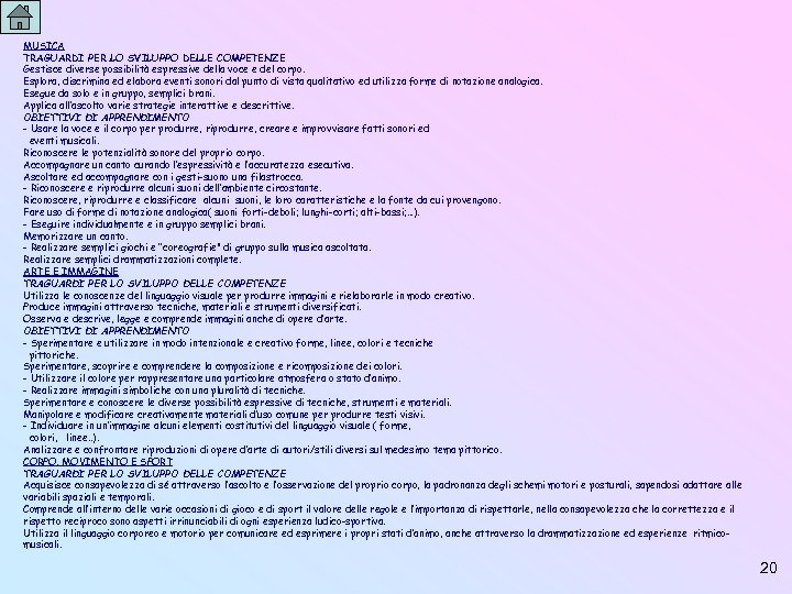 MUSICA TRAGUARDI PER LO SVILUPPO DELLE COMPETENZE Gestisce diverse possibilità espressive della voce e